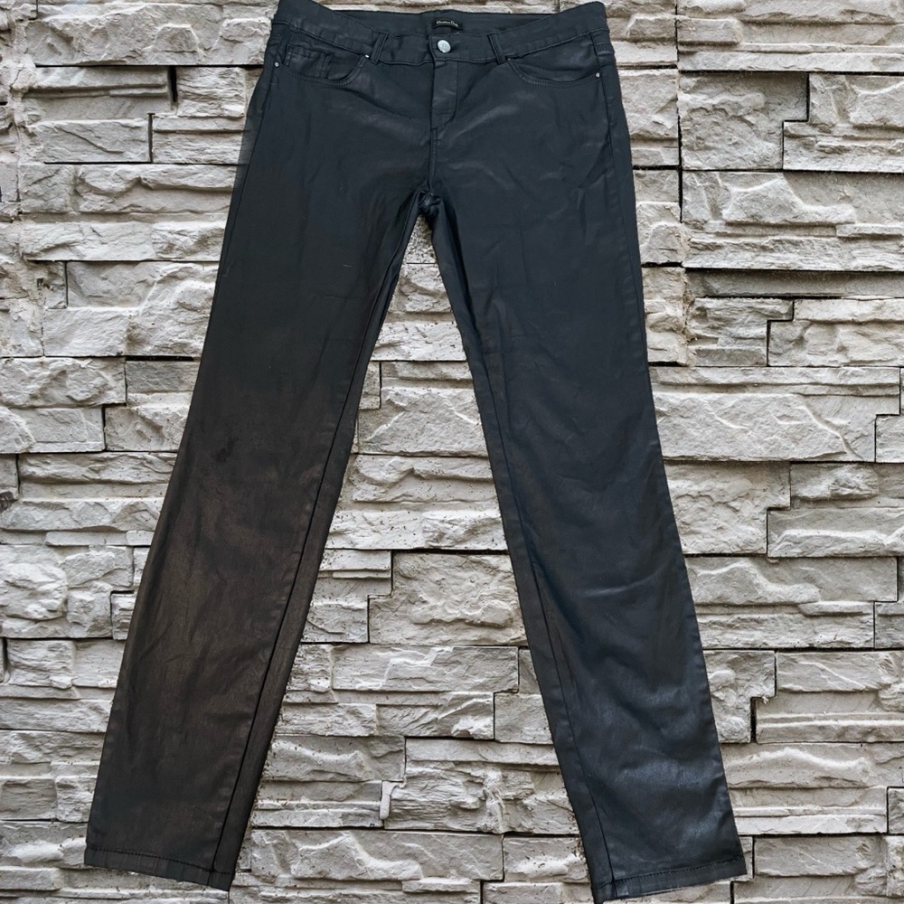 Massimo Dutti Coated Skinny Fit Pants